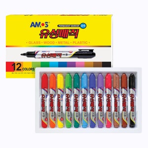[아모스 공식몰] 유성매직 12색 세트
