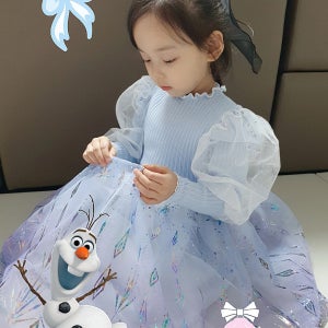 여아 엘사 원피스 크리스마스 겨울왕국 레이스