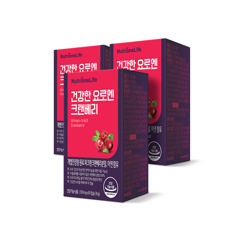 뉴트리원 건강한 요로 엔 크랜베리 3박스 3개월분 영양제 파크랜