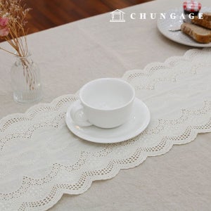 레이스원단 테이블러너 자수 레이스천 R026 샛별 3종