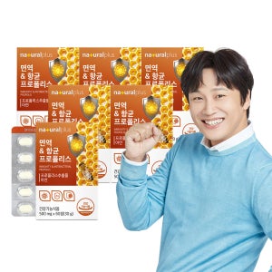 내츄럴플러스 면역&항균 그린 프로폴리스 아연 츄어블 60정, 6개