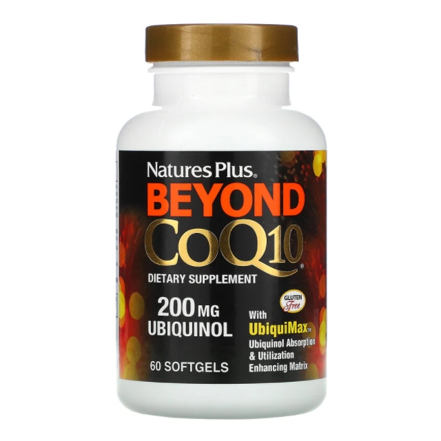 <b>네이쳐스 플러스</b>, 비욘드 CoQ10, 유비퀴놀, 200 mg, 60 소프트젤