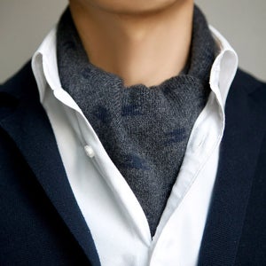 [폴엔나나] 캐시미어코튼 양면 셔츠목스카프 남자여자커플 쁘띠미니 스카프 간절기용 클라우드