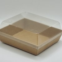 크라프트 정사각 샌드위치 케이스 샐러드 사각 포장용기 100개 세트 14x 13x 6.4cm