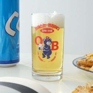 모애 내이름 술잔 각인 맞춤제작 OB라거 맥주잔 280ml 굿즈 홈카페 유리컵
