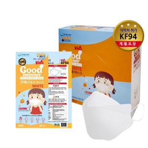 [100매] 굿매너 KF94 KF80 소형 화이트 옐로우 블랙 (1매입 포장) 초등학생