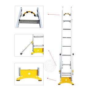 로프사다리 전주바 아웃트리거 슬라이드 사다리 (2단형)경사면 자동조절 작업용