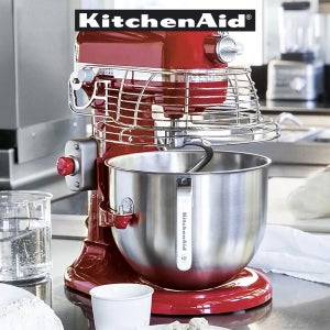 [KitchenAid] 키친에이드 5KSM7990 7쿼터 커머셜 믹서 미국 공식 수입품 화이트 레드 컬러 업소용 스탠드 베이커리