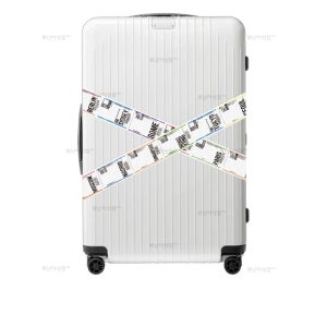 캐리어스티커 대형 캐리어꾸미기 리모와 여행 리무버블스티커 바코드 2Pcs