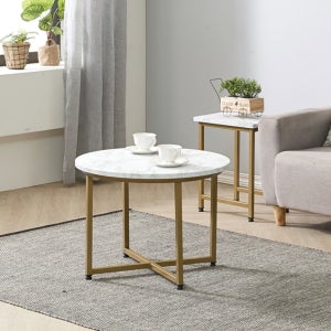 인퍼니처 자체제작 거실테이블 좌식 원형 블랙 화이트 골드 대리석 좌탁 티테이블 미니 소파