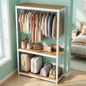 홈던트하우스 조립식옷장 철제 선반 바지 옷걸이 시스템행거 3단 400400900