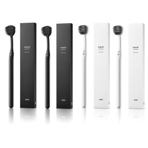 3+1 크리니엘 혀클리너브러쉬 바이오플라스틱, 3+1개, 브라이트화이트&차콜그레이