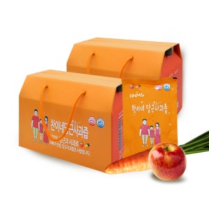 찬이네과수원 국내산 당근사과즙 100ml 60포 100프로 국산 착즙