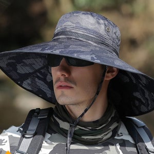 빅챙 C형 15cm 햇빛가리개 모자 남자 등산 모자 액티비티 카모밀리