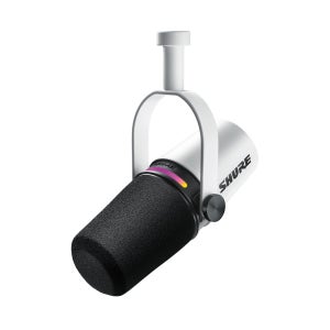 SHURE 마이크 패키지 슈어 MV7+ 화이트 + 마이크 + 책상용 스탠드 + 팝필터 + 케이블