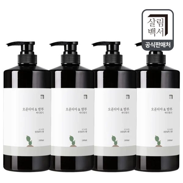3+1 살림백서 대용량 바디워시 1000ml 약산성 퍼퓸 바디샤워 천연지수81% 유칼립 샤워젤 바디클렌져 향기좋은 냄새좋은