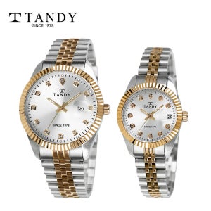 [TANDY] 탠디 럭셔리 커플 메탈 손목시계(오스트리아 스톤 식입) T-3909 골드콤비 남여세트