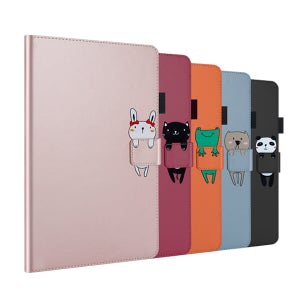 갤럭시탭S5e 심플 캐릭터 스탠드 펜홀더 가죽 플립 태블릿 케이스