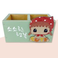 원목 2칸 연필꽂이 연필통 만들기 DIY 8세 이상 초등생 어린이 목공예 체험 수업 키트