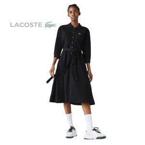 라코스테 카라넥 폴로 원피스 드레스 LACOSTE Women’s Women’s Buttoned Belted Cotton Piqué Polo Dress