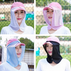 모자부착형 얼굴 햇빛가리개 안면 UV 자외선차단 마스크 골프 등산 낚시 하이킹 농사