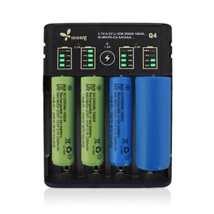 Q4 만능 고속충전기 4구 리튬이온 18650 21700 26650 배터리 충전지 에네루프 AA AAA