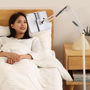 태블릿 거치대 스탠드 침대 아이패드 갤럭시탭 자바라 각도 높이 조절 170cm 3단