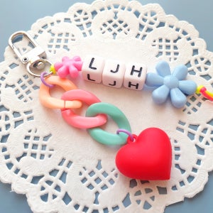 어린이집 이니셜 키링 가방 커플 스마일 열쇠고리 에어팟 버즈 키홀더