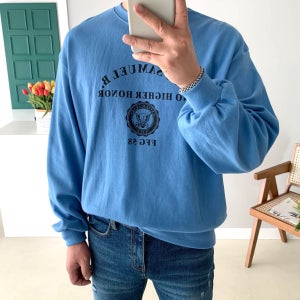 남자﻿﻿ 오버핏 특양면 ﻿USS 프린팅 맨투맨 티셔츠 3컬러