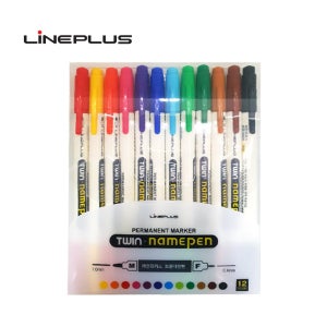 라인 네임펜 6색 12색 네임펜 세트