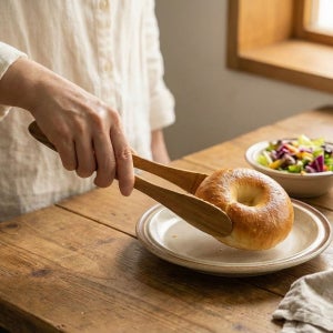 우드 나무 샐러드 파스타 빵 집게 집개