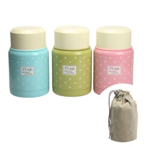 땡땡이 보온 죽통 350ml 스텐 국통 이유식 보온통 밥통