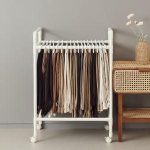 철제 이동식 바지걸이 행거 1단 카트형 트롤리