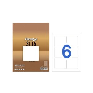 폼텍 물류관리용 라벨 LS-3116 A4 100매 6칸 99.1X93.1mm 레이저잉크젯겸용