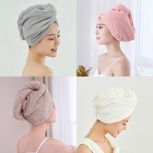 이중겹 도톰한 헤어드라이타월 머릿수건 극세사 헤어타올 머리말리는수건 샤워터번