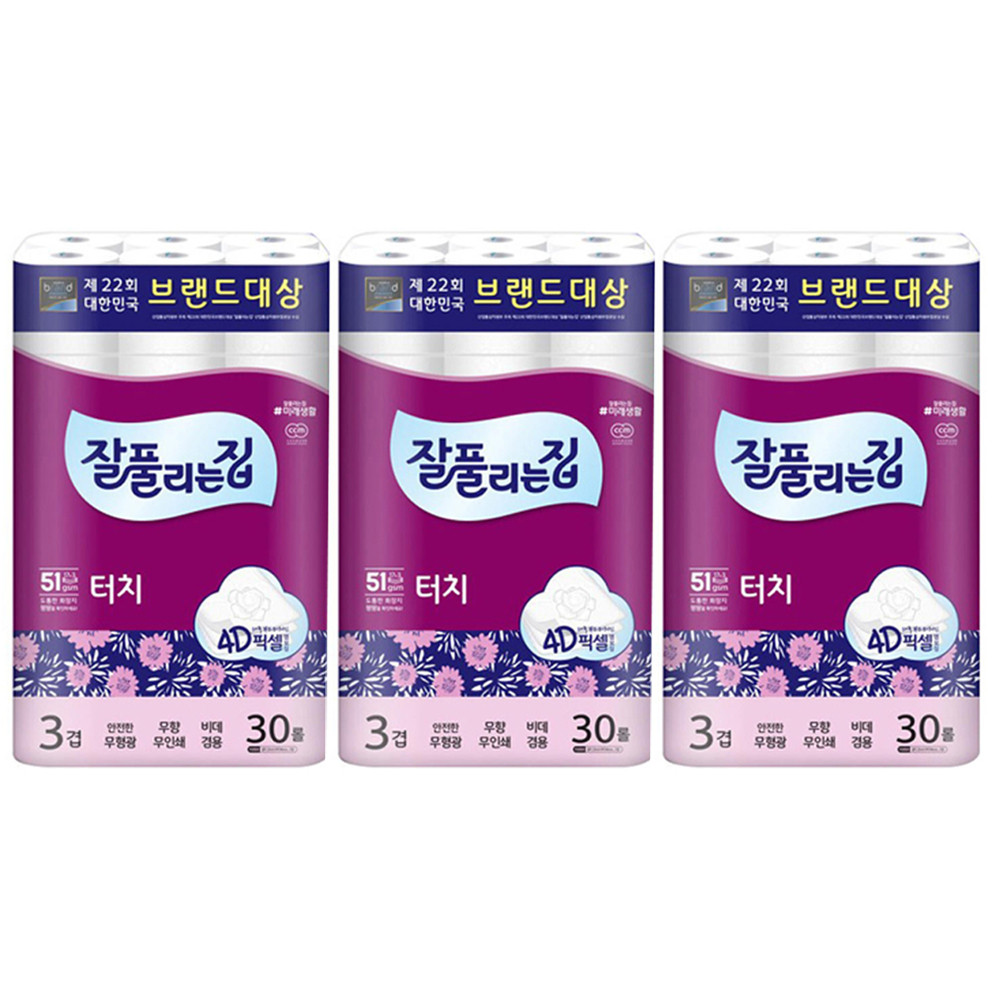 화장지 미래생활 잘풀리는집 더도톰한 퀼팅 3겹 30롤 1팩