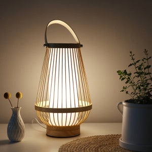 마켓비BAMBOU 레트로 감성 라탄 침실 협탁 우드 스탠드조명 감성캠핑 등 랜턴 단스탠드
