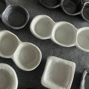 도자기가 유유라인 종지그릇 2구종지 국산도자기 소스기