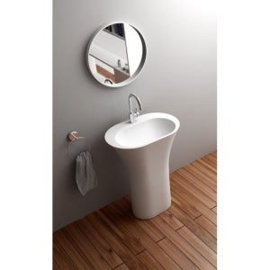 [WISDOM] WD-3824 위즈덤 화이트(Matt White)색상 스탠딩 수입세면기