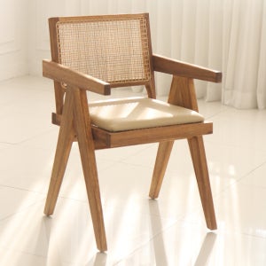 EZ-082/빈티지 라탄 암체어 인조라탄 북유럽 카페 인테리어 원목 식탁 의자 이지가구몰