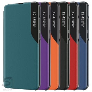 갤럭시A12 4G LTE A125 클리어뷰 가죽 스탠딩 플립 커버 핸드폰 케이스