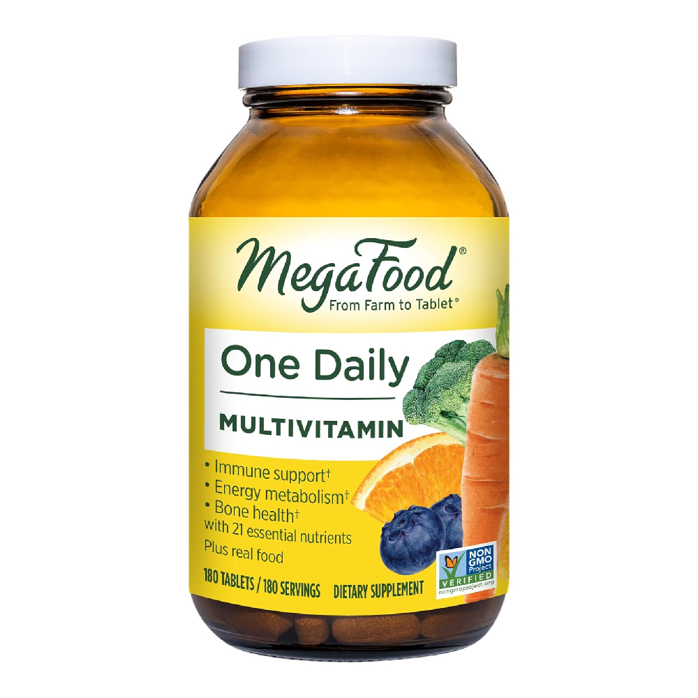 메가푸드 One Daily 멀티 종합 <b>비타민</b> A B C D E B6 B12 K 페놀 크롬 아연 요오드 판토텐산 비오틴 엽산 나이아신 셀레늄 구리 망간 리보플라빈 180 <b>정</b>
