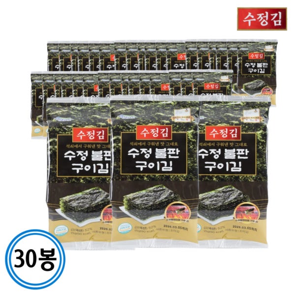 수정김 수정불판구이김 식탁김 15gx30봉 한박스