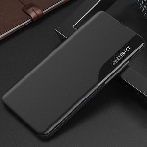 클리어뷰 가죽 스탠딩 플립 커버 핸드폰 케이스 spc081 블랙, 갤럭시 A52-A52S 5G