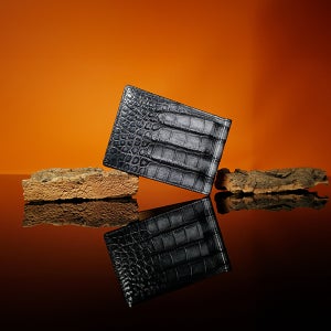 머니클립[내부 고트가죽] 인피니토 악어가죽 남자지갑 선물 수제 반지갑