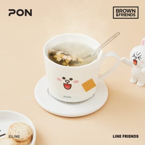 라인프렌즈 머그 컵 전기 워머 온도 유지 코니