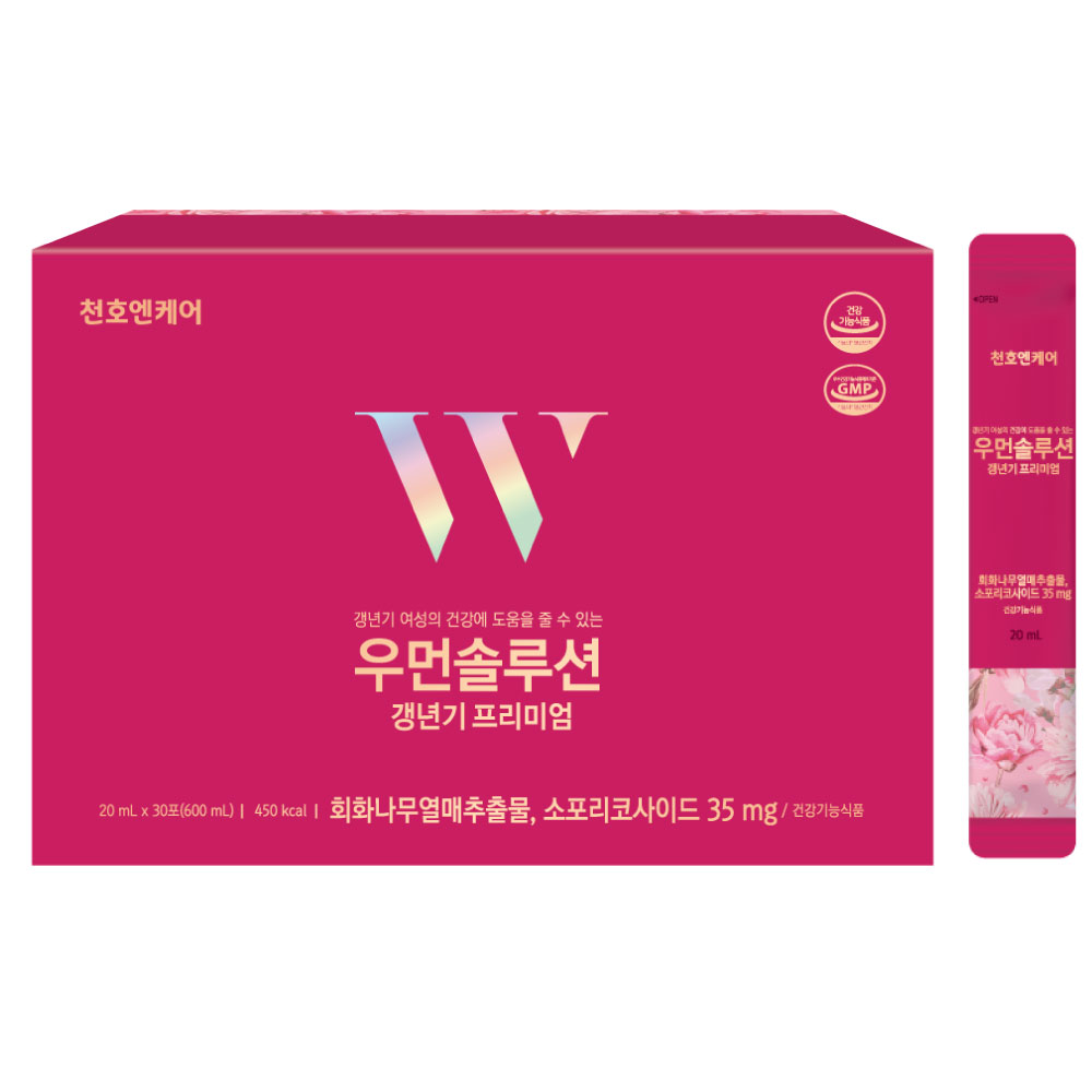 <b>갱년기</b> 여성 호르몬 에스트로겐 우먼솔루션 회화나무열매 천호