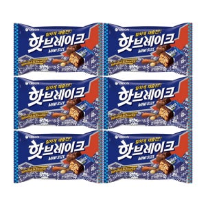 오리온 핫브레이크 미니 416g X 6개 대용량 1박스 초코바 자유시간 초콜릿 가나