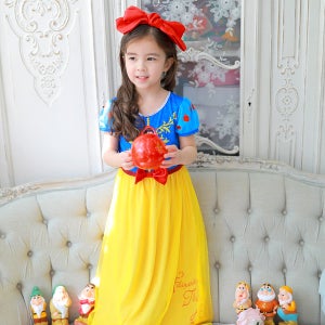 기본형 반팔 여아 백설공주 드레스 실내복