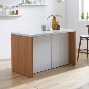 쉘리 1400C 인조대리석 아일랜드 홈바 식탁 HJS022-C 테이블 수납장 홈카페